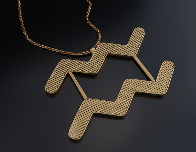 Aquarius Pendant 3Dプリントモデル .c4d .max .obj .3ds .fbx .stl .blend 