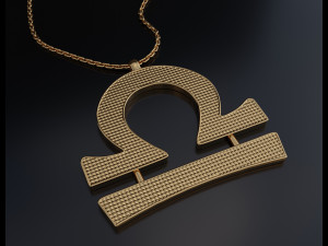 Libra Pendant 3Dプリントモデル