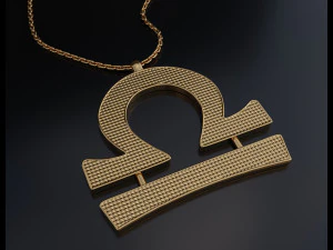 天秤座ペンダント 3Dプリントモデル