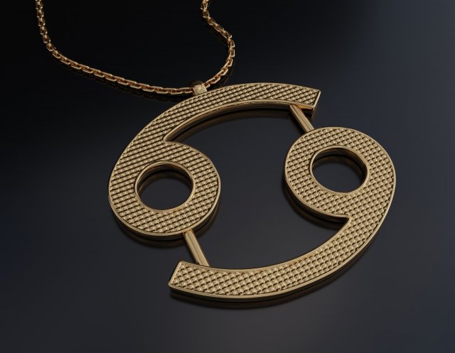Cancer Pendant 3D Print Model .c4d .max .obj .3ds .fbx .stl .blend 