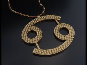 Cancer Pendant 3Dプリントモデル
