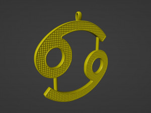 Cancer Pendant 3D Print Model