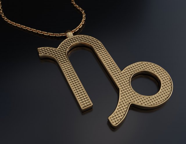 Capricorn Pendant 3D Принт Модель .c4d .max .obj .3ds .fbx .stl .blend