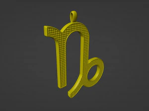 Capricorn Pendant 3D Print Model