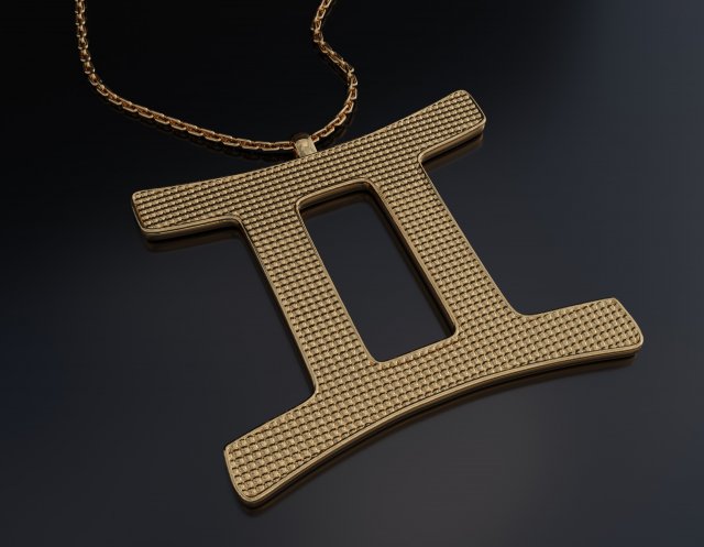 Gemini Pendant 3D Print Model .c4d .max .obj .3ds .fbx .stl .blend 