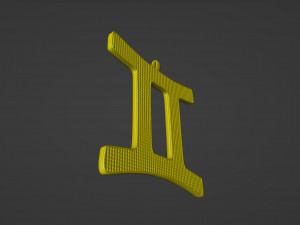 Gemini Pendant 3D Print Model