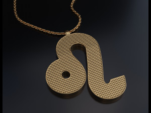 Leo Pendant 3Dプリントモデル