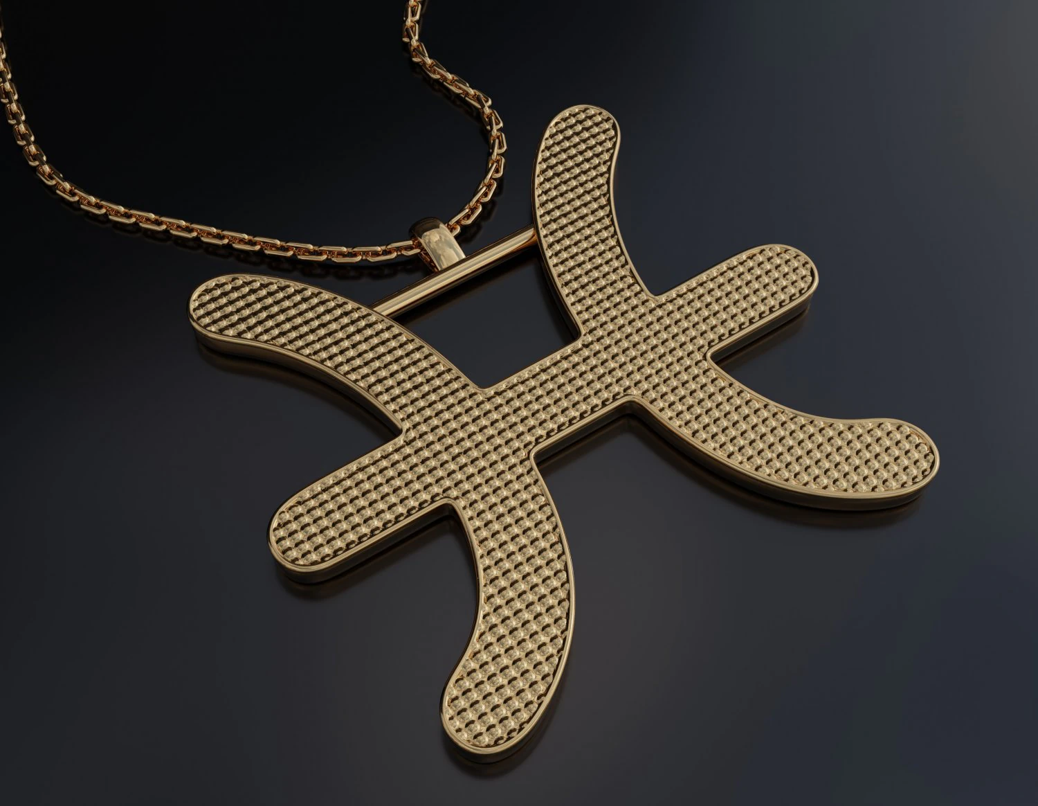 Pisces Pendant 3D Print Model .c4d .max .obj .3ds .fbx .stl .blend 