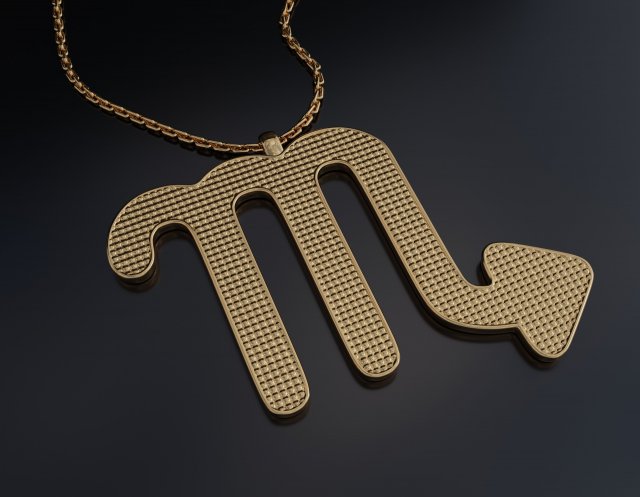 Scorpio Pendant 3Dプリントモデル .c4d .max .obj .3ds .fbx .stl .blend 