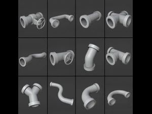 14 tubos industriais para impressão Modelo de Impressão 3D