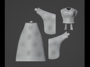 Hanfu tradizionale cinese stampabile Modello di stampa 3D