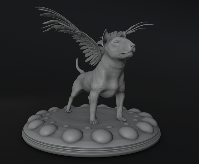 Angel Bull Terrier Modèles 3D en vedette .c4d .max .obj .3ds .fbx .stl .blend 