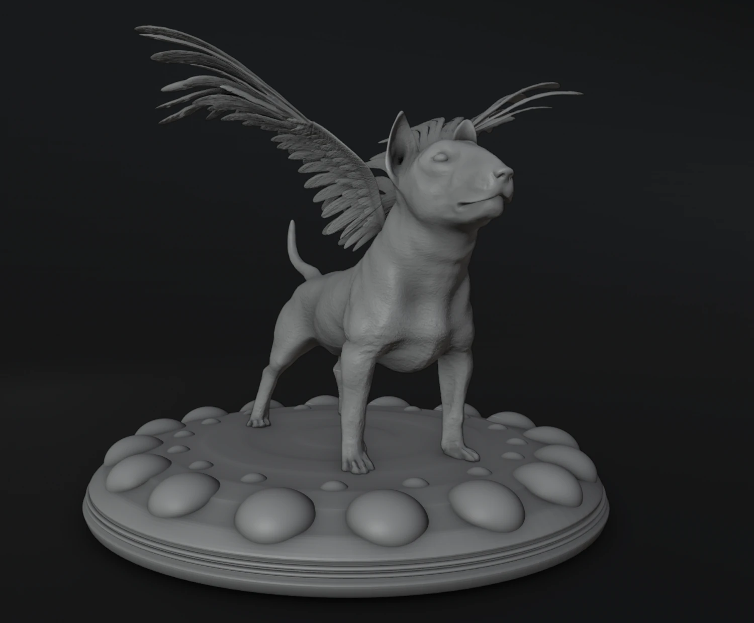Angel Bull Terrier 3D Print Model .c4d .max .obj .3ds .fbx .stl .blend