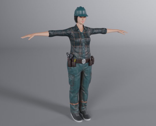 Female Plumber Modelo de Impressão 3D .c4d .max .obj .3ds .fbx .stl .blend 