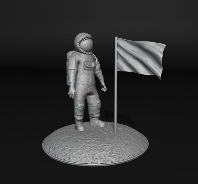 Astronaut man on the moon 3D प्रिंट मॉडल .c4d .max .obj .3ds .fbx .stl .blend 