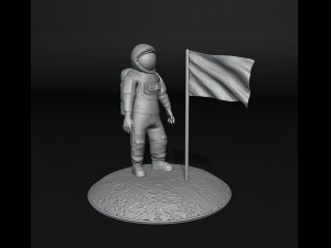 Astronaut man on the moon 3Dプリントモデル
