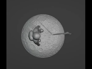 Astronaut man on the moon 3D Print Model