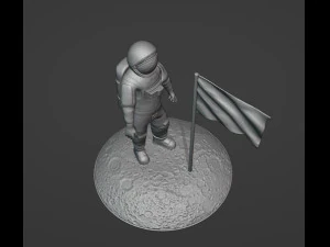 Astronaut man on the moon 3D Print Model