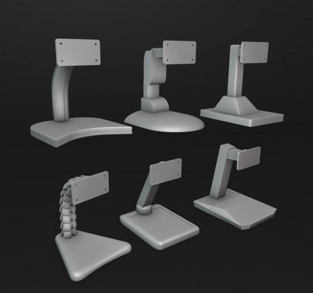 Monitor Stand Mounts Pack 3D Принт Модель .c4d .max .obj .3ds .fbx .stl .blend 