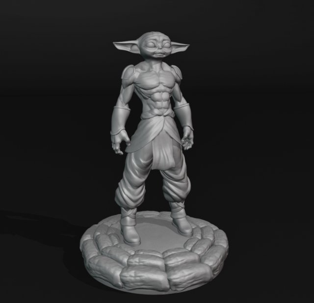 Muscular Baby Yoda - Grogu 3D-printmodel .c4d .max .obj .3ds .fbx .stl .blend 