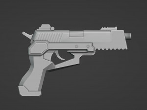 Futuristic Weapon Model Cetak 3D
