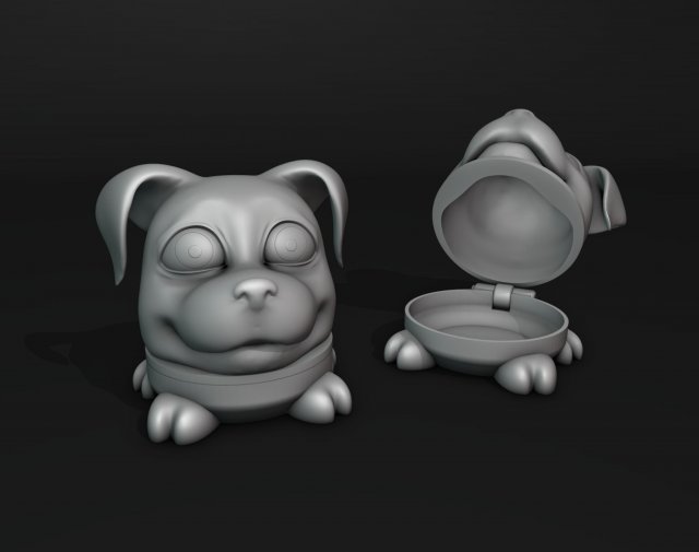 Cute Dog Secret Box 3D 打印模型 .c4d .max .obj .3ds .fbx .stl .blend