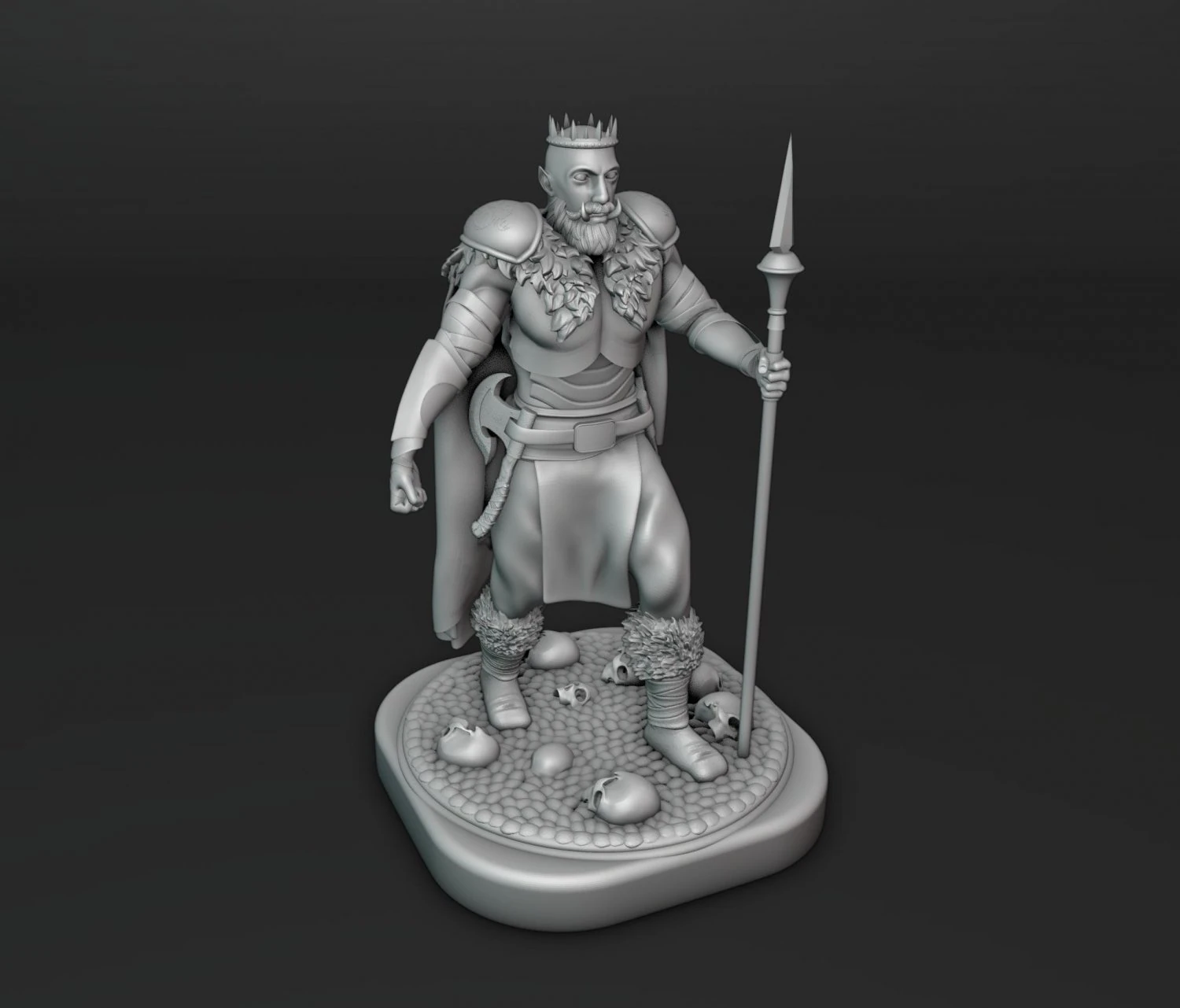 Crowned Conqueror 3D Print Model .c4d .max .obj .3ds .fbx .stl .blend 