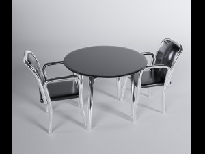 Metal Table Set Modelo 3D