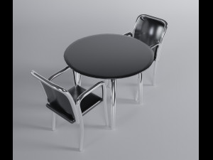 Metal Table Set 3D Модель