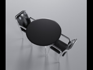 Metal Table Set 3D Модель
