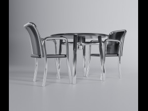 Metal Table Set 3D Модель