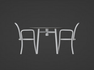 Metal Table Set 3D Модель