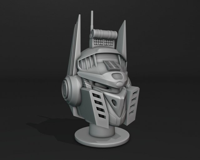 Mecha Head 3D Print Model .c4d .max .obj .3ds .fbx .stl .blend 