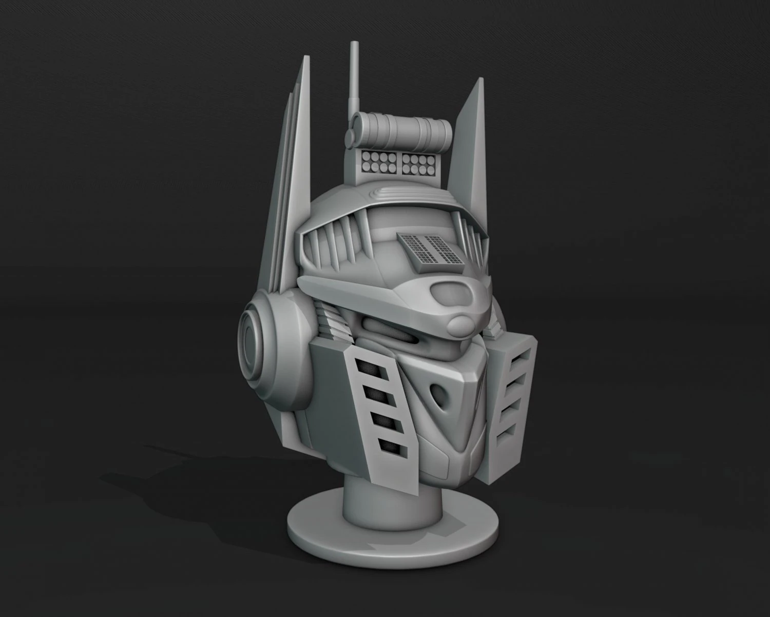 Mecha Head 3D Print Model .c4d .max .obj .3ds .fbx .stl .blend 