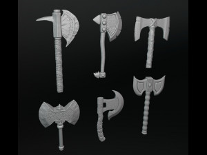 Viking Axes Pack 3D-Druckmodell