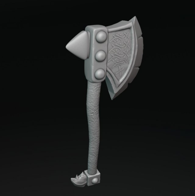 Viking Axe 4 3D 打印模型 .c4d .max .obj .3ds .fbx .stl .blend 