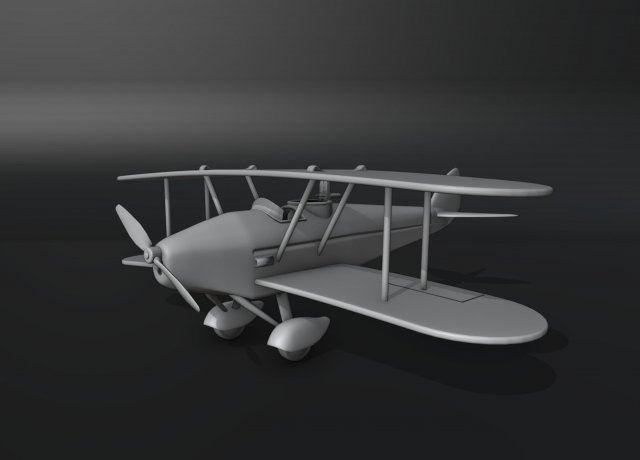 Biplane From Indiana Jones Movie 3D Print Model .c4d .max .obj .3ds .fbx .stl .blend 