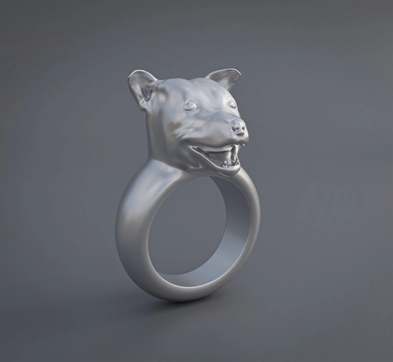 Pitbull Dog Ring 3D Print Model .c4d .max .obj .3ds .fbx .stl .blend 