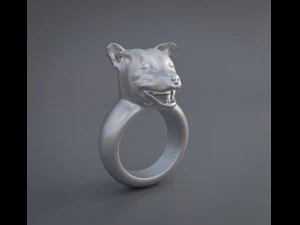पिटबुल कुत्ते की अंगूठी 3D प्रिंट मॉडल