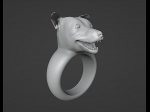 Pitbull Dog Ring 3Dプリントモデル