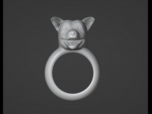 Pitbull Dog Ring 3Dプリントモデル