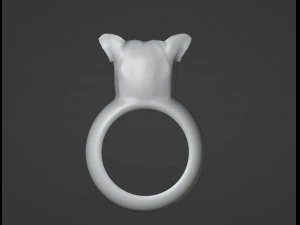 Pitbull Dog Ring 3D Print Model