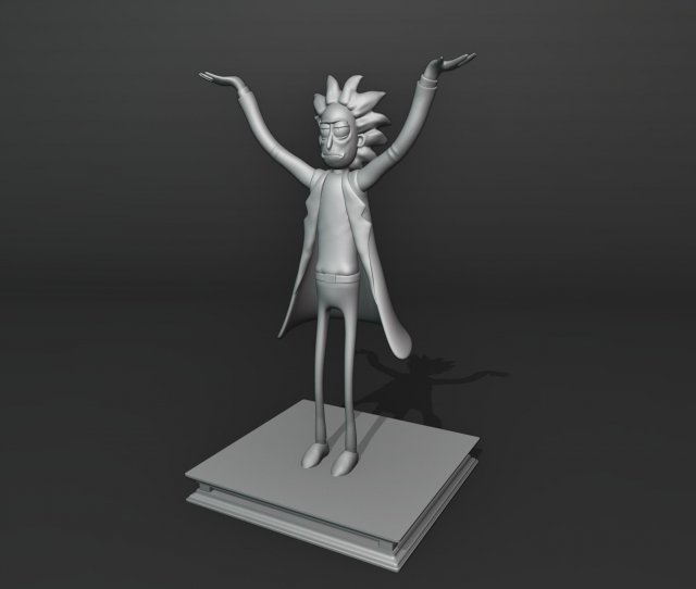 Rick From Rick and Morty 3D प्रिंट मॉडल .c4d .max .obj .3ds .fbx .stl .blend 