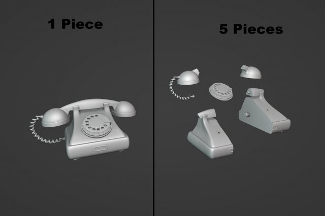 Teléfono Vintage Modelo 3D - Descargar Electrónica on