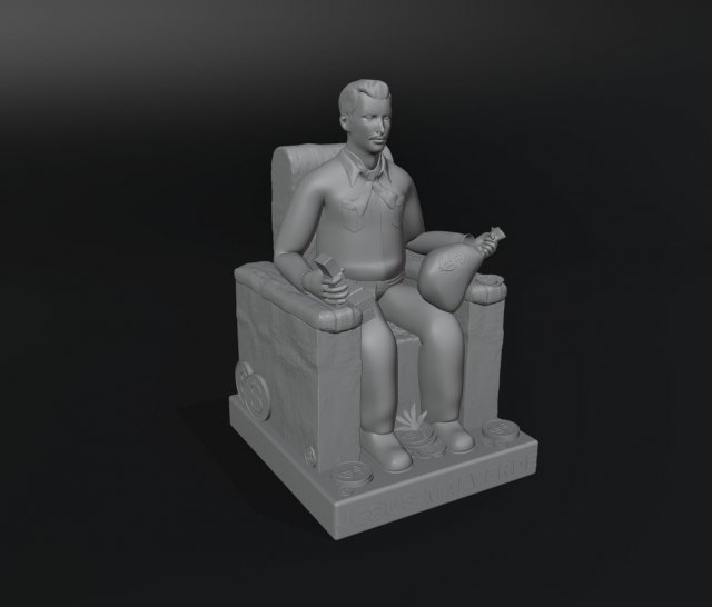 Jesus Malverde Statue 3D Print Model .c4d .max .obj .3ds .fbx .stl .blend 