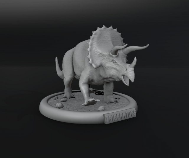 Triceratops 3D Принт Модель .c4d .max .obj .3ds .fbx .stl .blend 
