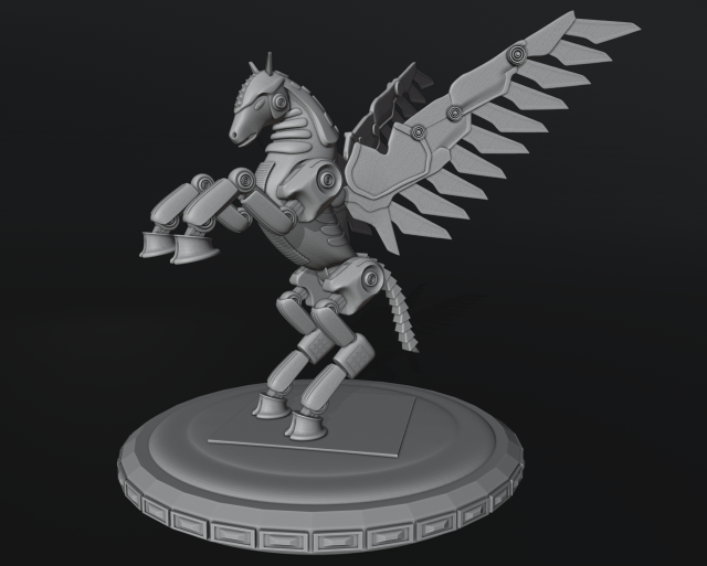 Mechanical Pegasus 3D Druckmodell .c4d .max .obj .3ds .fbx .stl .blend