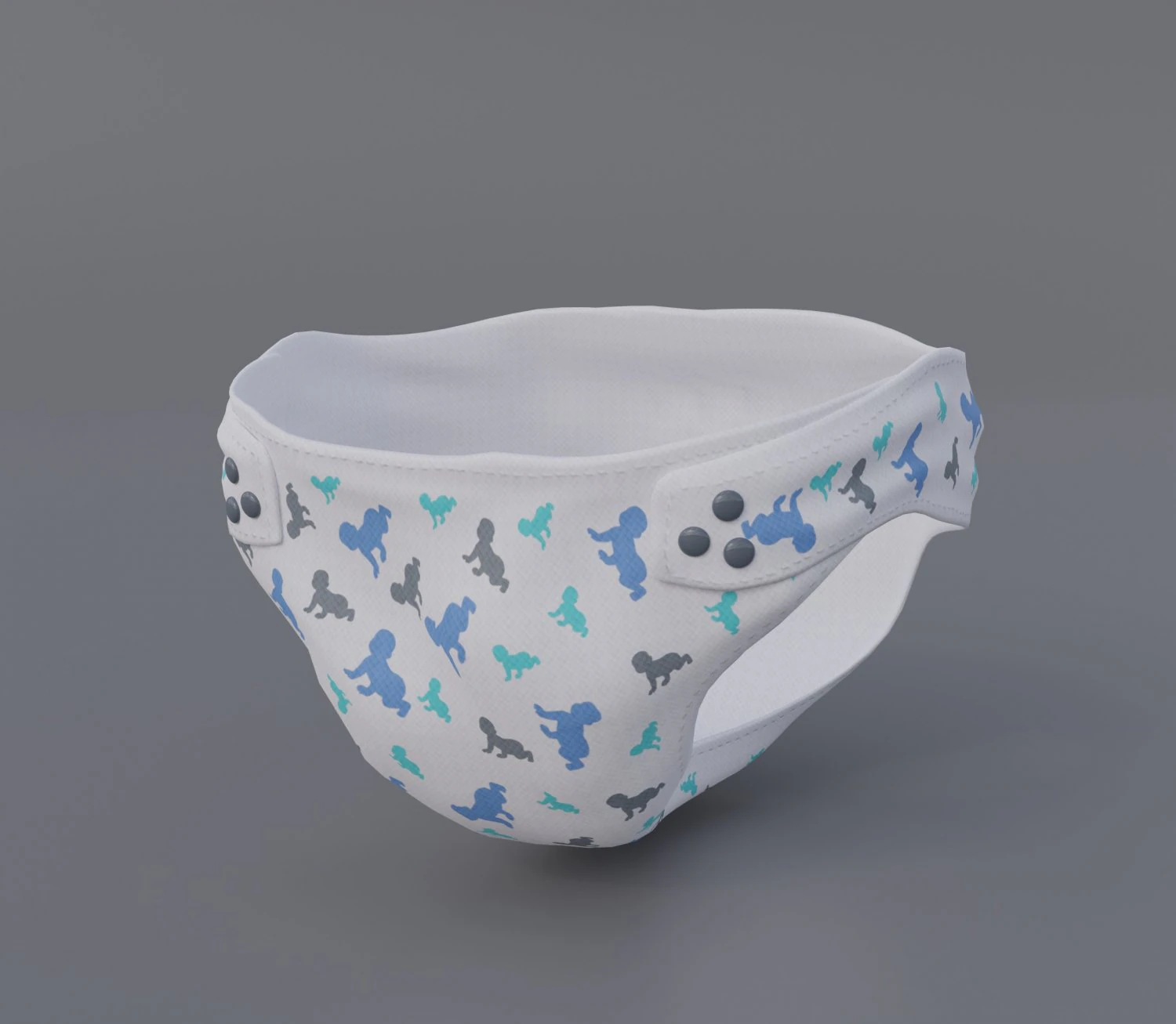 Baby Diaper 3D Model .c4d .max .obj .3ds .fbx .stl .blend 