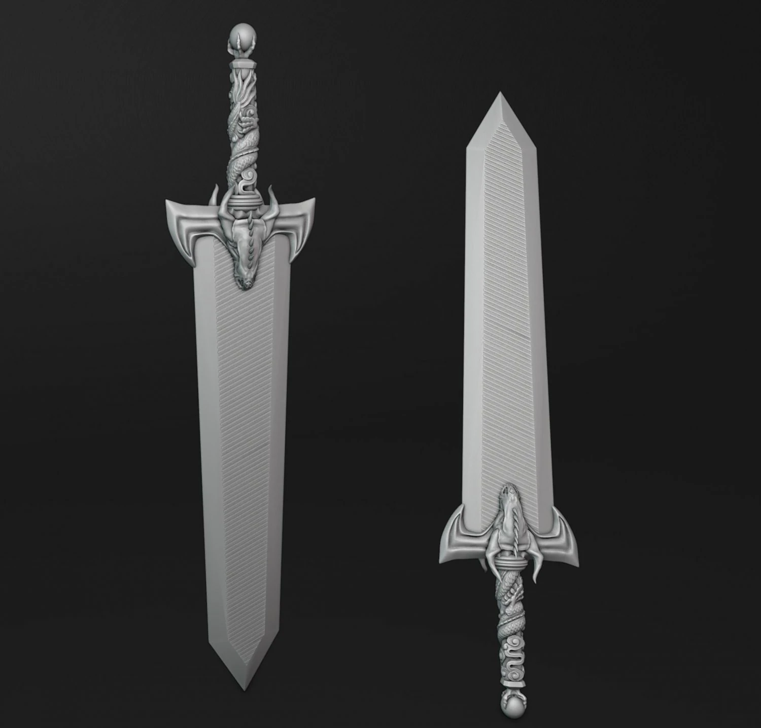 Dragon Slayer Sword 3D Print Model .c4d .max .obj .3ds .fbx .stl .blend 