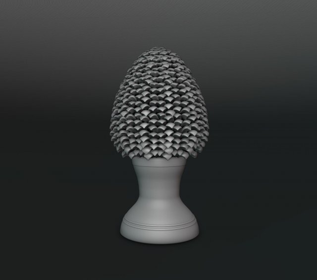 Sicilian Pigna - Pine Cone Ceramic 3Dプリントモデル .c4d .max .obj .3ds .fbx .stl .blend 